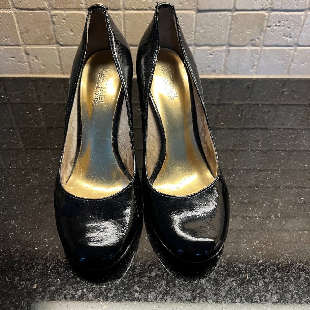 Used black polished heels from Michael Kors